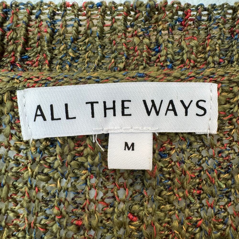 Revolve All The Ways Olivia Knit Cardigan Sweater Dress Olive Multi Medium - Picture 6 of 11